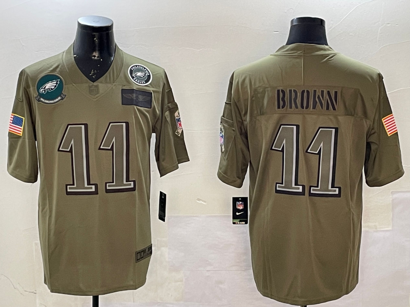 Men Philadelphia Eagles #11 Brown green 2025 Nike NFL jersey style 020->philadelphia eagles->NFL Jersey